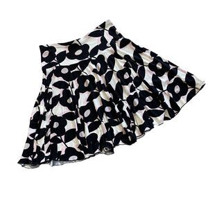 Karen Kane Drop Waist Skirt Size Large Pink/Black Floral